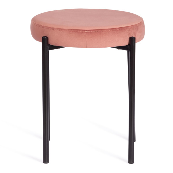 Табурет REVO (mod. 7034) ткань/металл, 44 х 44 х 47 см, коралловый barkhat 15 /черный фото № 2