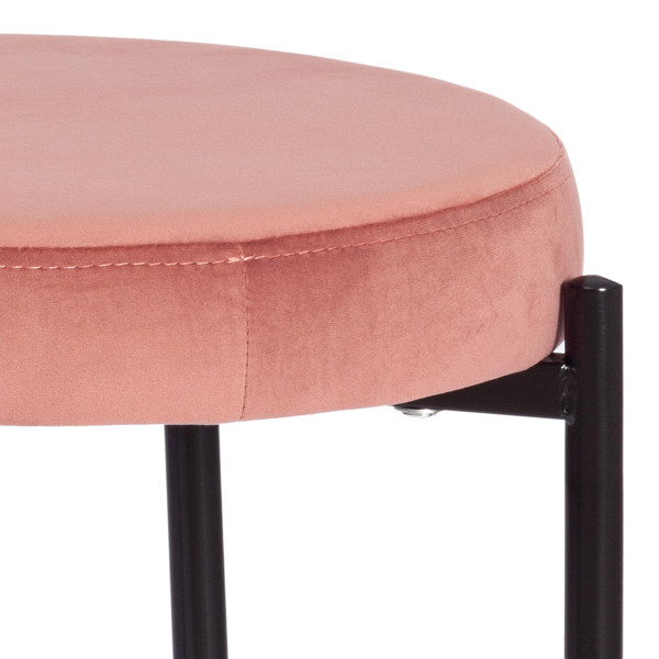 Табурет REVO (mod. 7034) ткань/металл, 44 х 44 х 47 см, коралловый barkhat 15 /черный фото № 3