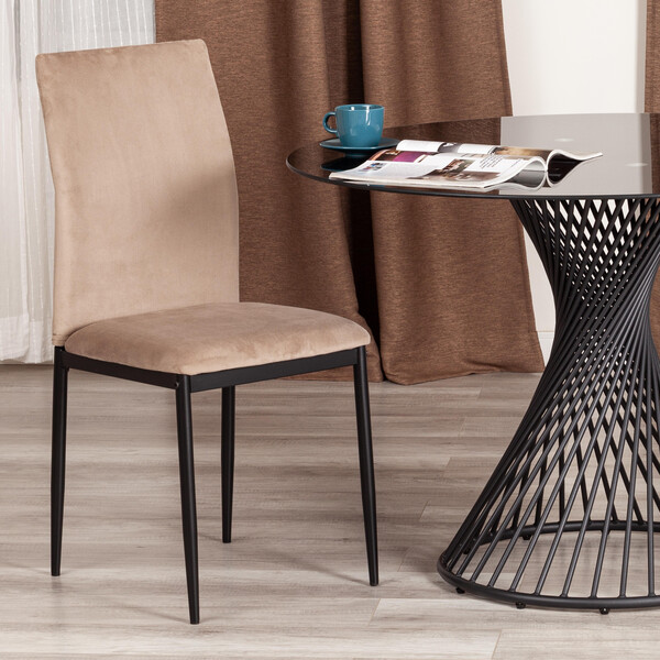 Стул CAPRI (mod. 39) металл, вельвет, 49.5 х 41 х 93,5 см, Beige (бежевый) HLR8 / черный фото № 10