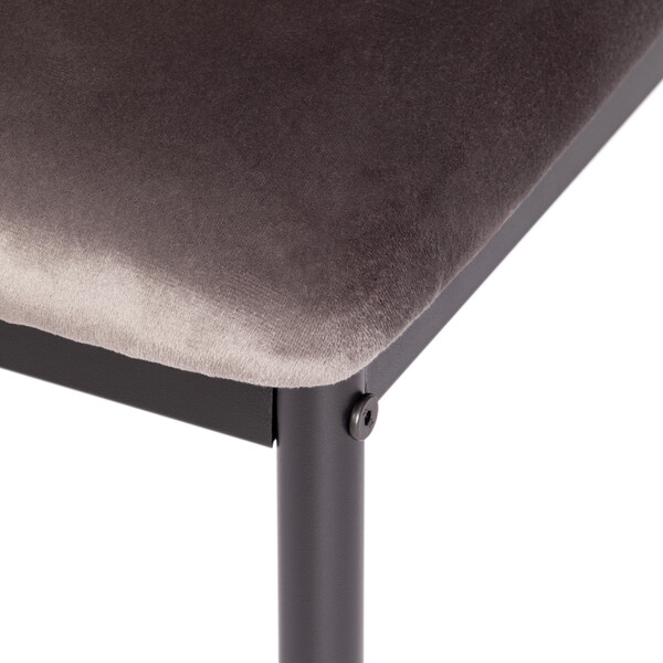 Стул CAPRI (mod. 39) металл, вельвет, 49.5 х 41 х 93,5 см, Dark grey (темно-серый) HLR24 / черный фото № 8