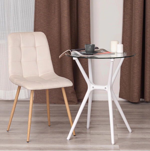 Стул CHILLY (mod. 7094-1) вельвет/металл, 44,5х52,5х86 см, beige (бежевый) HLR2 / натуральный фото № 9