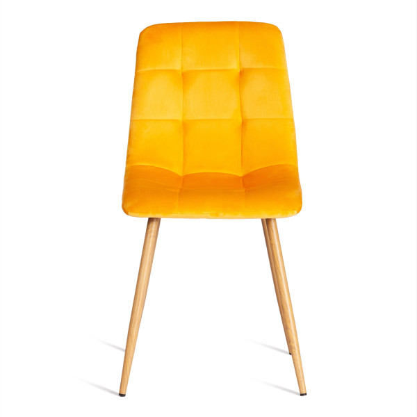 Стул CHILLY (mod. 7094-1) вельвет/металл, 44,5х52,5х86 см, yellow (желтый) HLR41 / натуральный фото № 5