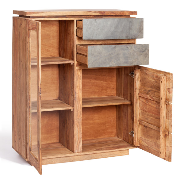 Шкаф-стеллаж Secret De Maison ROSEWOOD ( mod. 9800 ) палисандр/стекло, 100*40*128 см, Natural tinted (натуральный тонированный) фото № 2