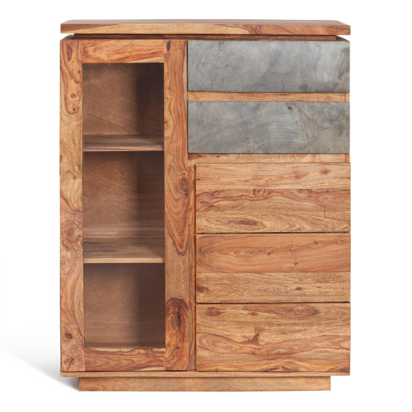 Шкаф-стеллаж Secret De Maison ROSEWOOD ( mod. 9800 ) палисандр/стекло, 100*40*128 см, Natural tinted (натуральный тонированный) фото № 5