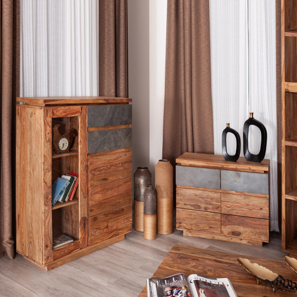 Шкаф-стеллаж Secret De Maison ROSEWOOD ( mod. 9800 ) палисандр/стекло, 100*40*128 см, Natural tinted (натуральный тонированный) фото № 11