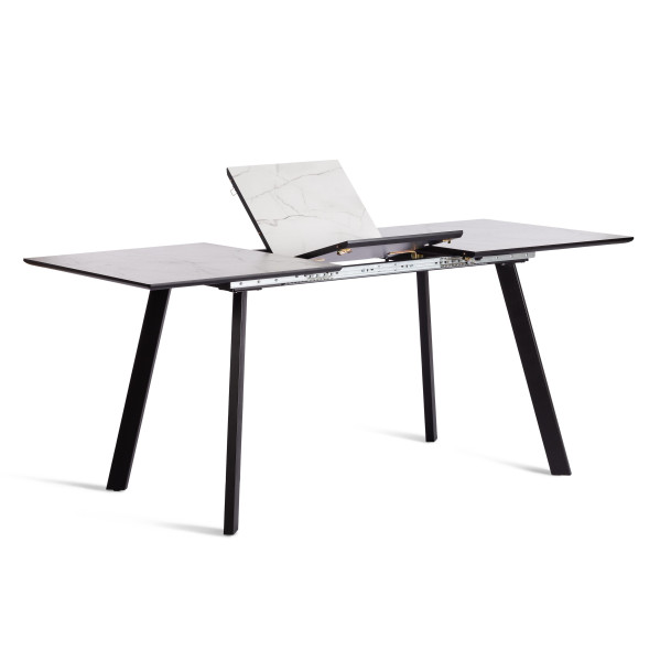 Стол обеденный DARWIN МДФ HPL 0,6 мм/ЛДСП/металл, 85х130-170х75 см, Жемчужный перито/чёрный фото № 6
