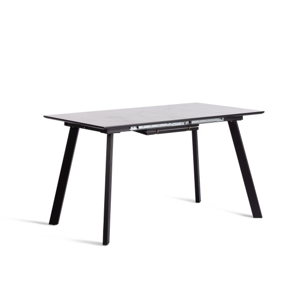 Стол обеденный DARWIN МДФ HPL 0,6 мм/ЛДСП/металл, 85х130-170х75 см, Жемчужный перито/чёрный фото № 4