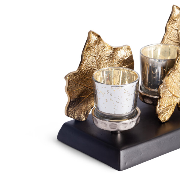 Подсвечник Secret De Maison MAPLE1 ( mod. 9373 ) алюминиевый сплав, 33x15,5x15,5 см, золотой, черный/gold, black powder coated фото № 4