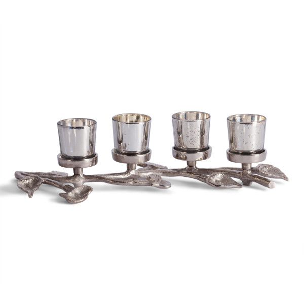 Подсвечник Secret De Maison LEAF4 ( mod. 9382 ) алюминиевый сплав, 40,5x18x6,5 см, никель/nickel фото № 2