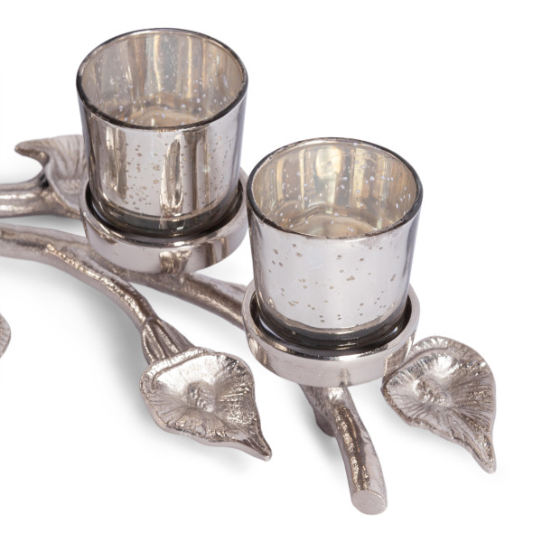 Подсвечник Secret De Maison LEAF4 ( mod. 9382 ) алюминиевый сплав, 40,5x18x6,5 см, никель/nickel фото № 3