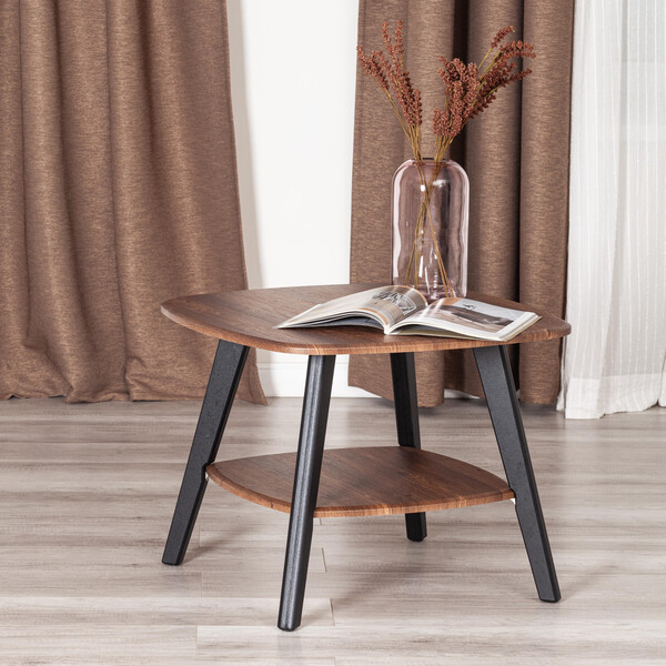 Журнальный стол RIO мдф, 65х65х50 см, орех кантри/чёрный фото № 6