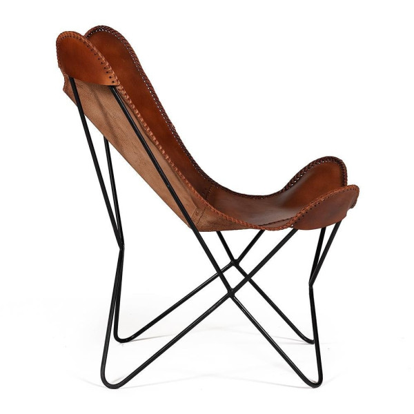 Кресло Secret De Maison «Newton» (951) со съемным чехлом из натуральной кожи (Античный светлый) фото № 3