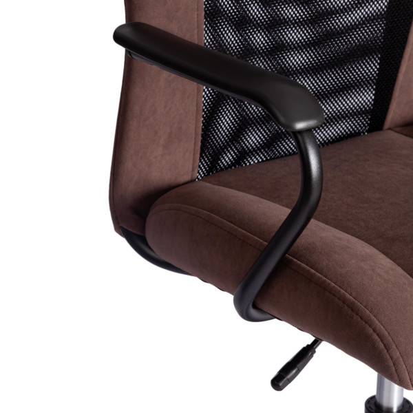 Кресло STAFF флок/ткань, коричневый/черный, 6/W-11 фото № 9