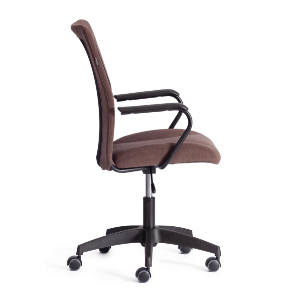 Кресло STAFF флок/ткань, коричневый/черный, 6/W-11 фото № 2
