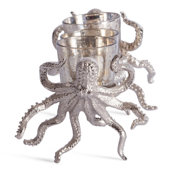 Подсвечник Secret De Maison OCTOPUS3 ( mod. 3923 ) алюминиевый сплав, 24x11,5x11,5 см, никель/nickel antique фото № 2