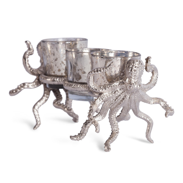 Подсвечник Secret De Maison OCTOPUS3 ( mod. 3923 ) алюминиевый сплав, 24x11,5x11,5 см, никель/nickel antique фото № 5