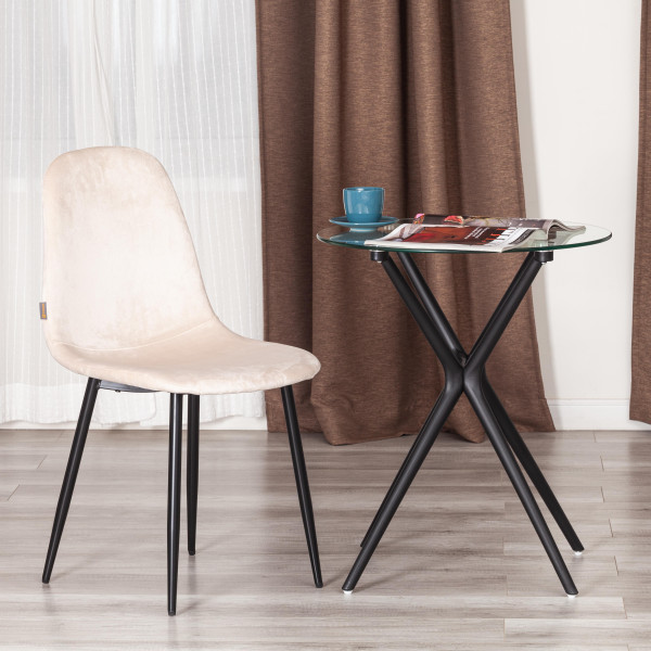 Стул BREEZE (mod. JSC-58) вельвет/металл, 44 х 53 х 86 см, creamy (кремовый) HLR 5 / черный фото № 10