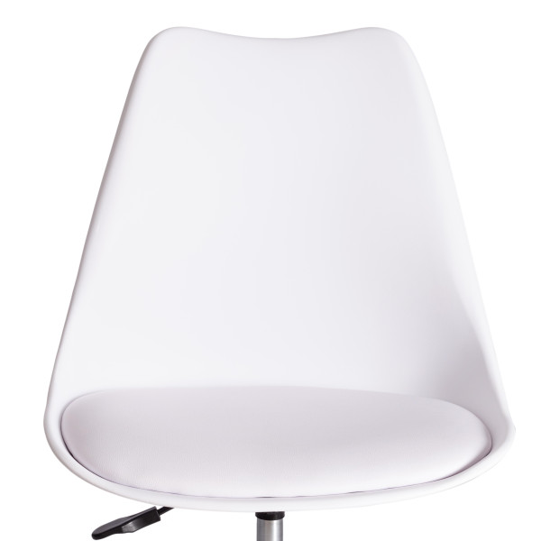 Офисное кресло TULIP (mod.106-1) металл/пластик/PU, 58 x 47 x 97см, White (белый) / Chrome (хром) фото № 6