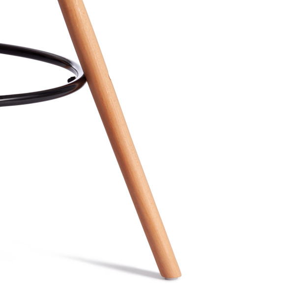 Стул барный Cindy Bar Chair (mod. 80-1) дерево бук/металл/пластик, 50 х 51 х 109 см, Black (Черный) 3010/ натуральный фото № 9