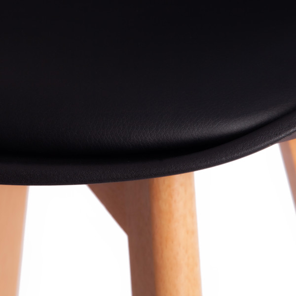 Стул барный TULIP BAR (mod. C1014H-1) пластик/дерево, 42 х 47,5 х 104 см, Black (Черный) 3010/ натуральный фото № 7