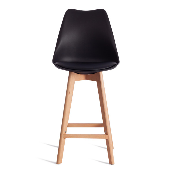 Стул барный TULIP BAR (mod. C1014H-1) пластик/дерево, 42 х 47,5 х 104 см, Black (Черный) 3010/ натуральный фото № 5