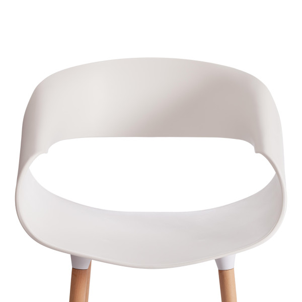 Стул QXX (mod. C1058-1) пластик/дерево, 60 х 53 х 81 см, White (Белый) 70029/ натуральный фото № 6