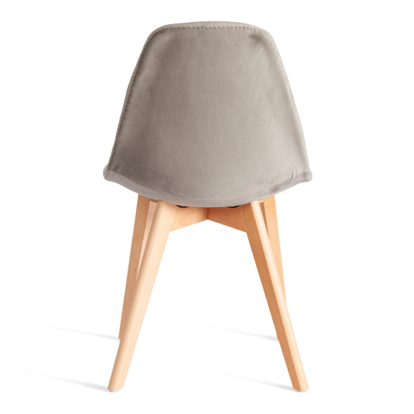 Стул CINDY SOFT (mod. C1021F1-1) велюр/дерево бук, 55 х 48 х 83 см, Light grey (светло-серый) HLR39 / натуральный фото № 4
