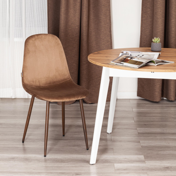 Стул BREEZE (mod. JSC-58) Велюр/металл , 44 х 53 х 86 см, Dark brown (темно-коричневый) HLR11/ орех фото № 10