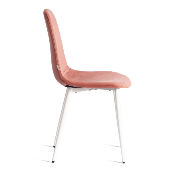 Стул BREEZE (mod. JSC-58) Велюр/металл , 44 х 53 х 86 см, Coral (коралловый) HLR44 / белый фото № 2