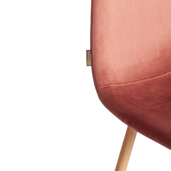 Стул BREEZE (mod. JSC-58) Велюр/металл , 44 х 53 х 86 см, Coral (коралловый) HLR44 / натуральный фото № 8