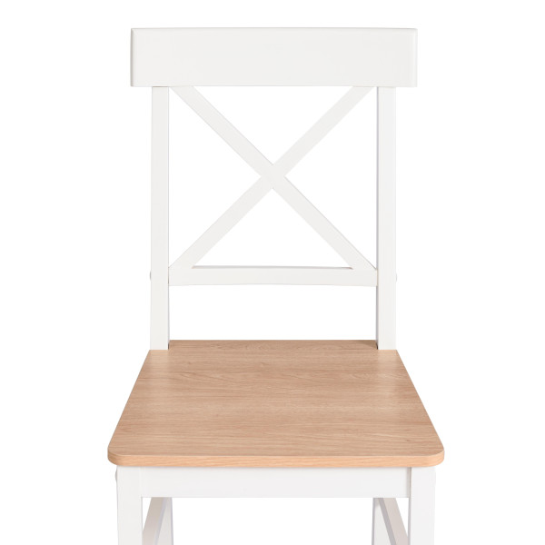 Обеденный комплект Хадсон (стол + 4 стула)/ Hudson Dining Set (mod.0103) МДФ/тополь/меламин, стол: 118х74х73 см, стул: 42,5x46,5x93,5 см, White (Белый) / Natural (натуральны фото № 7