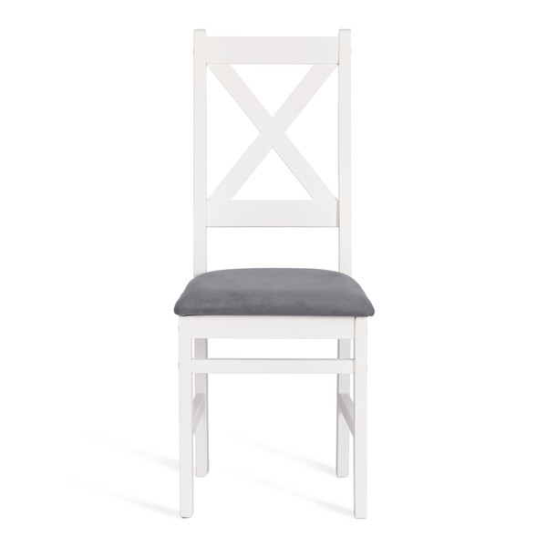 Стул CROSSMAN NEW, Многослойный березовый шпон, 41х40х100 см, white/велюр темно-серый фото № 5