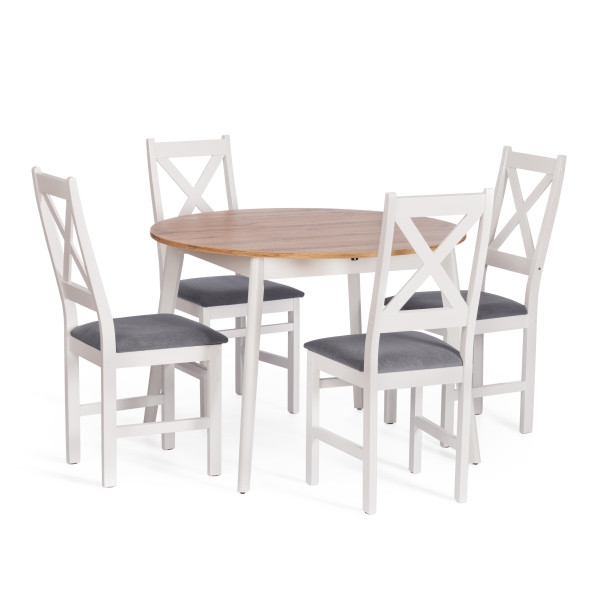 Стул CROSSMAN NEW, Многослойный березовый шпон, 41х40х100 см, white/велюр темно-серый фото № 9