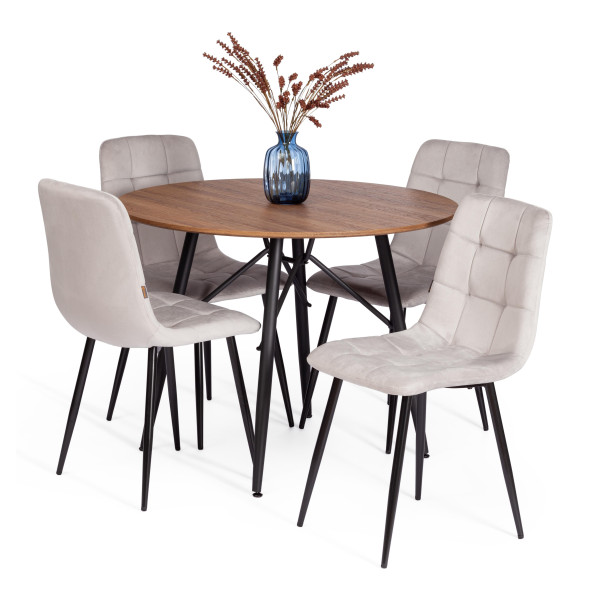 Стул CHILLY (mod. JSC-220) вельвет/металл, 44,5х52,5х88 см, Light grey (светло-серый) HLR14 / черный фото № 10