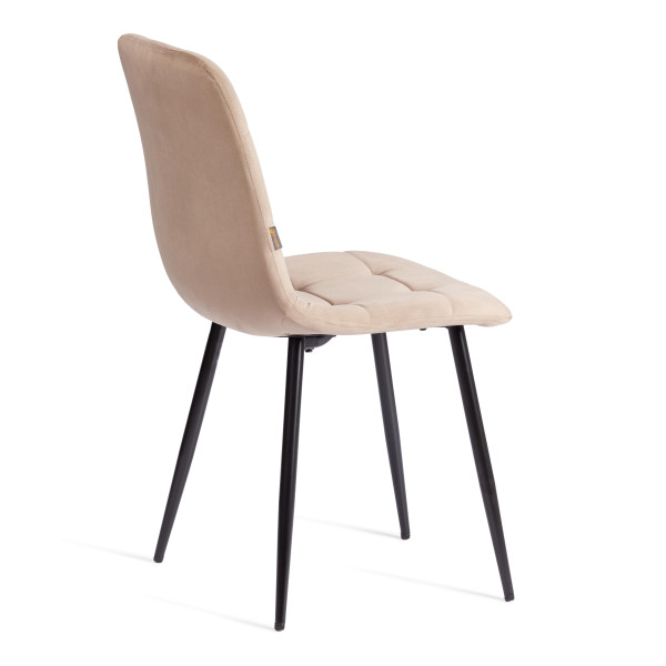 Стул CHILLY (mod. JSC-220) вельвет/металл, 44,5х52,5х88 см, Beige (бежевый) HLR8 / черный фото № 3