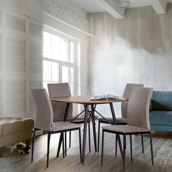 Стул CAPRI (mod. BC565-DC) металл, вельвет, 43 х 53 х 92 см, Light grey (светло-серый) HLR14 / черный фото № 10