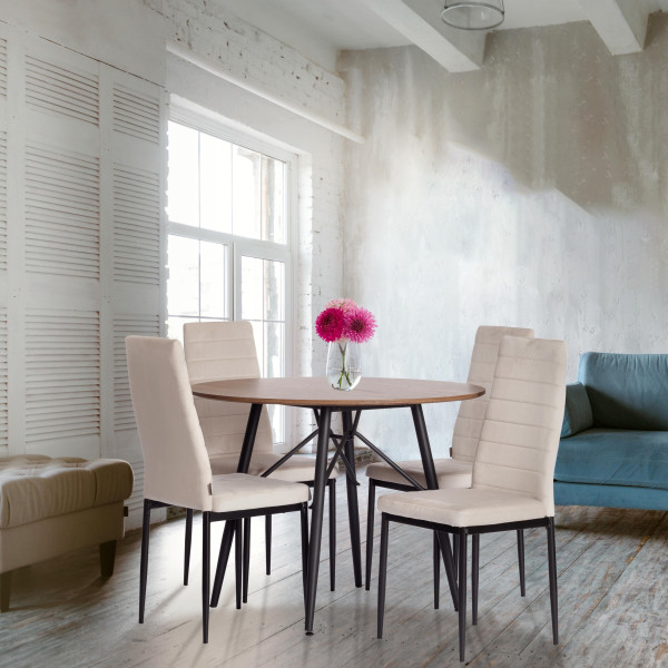 Стул Easy (mod. JSC02-1) металл, вельвет, 41 х 52 х 96 см, beige (бежевый) HLR2 / черный фото № 10