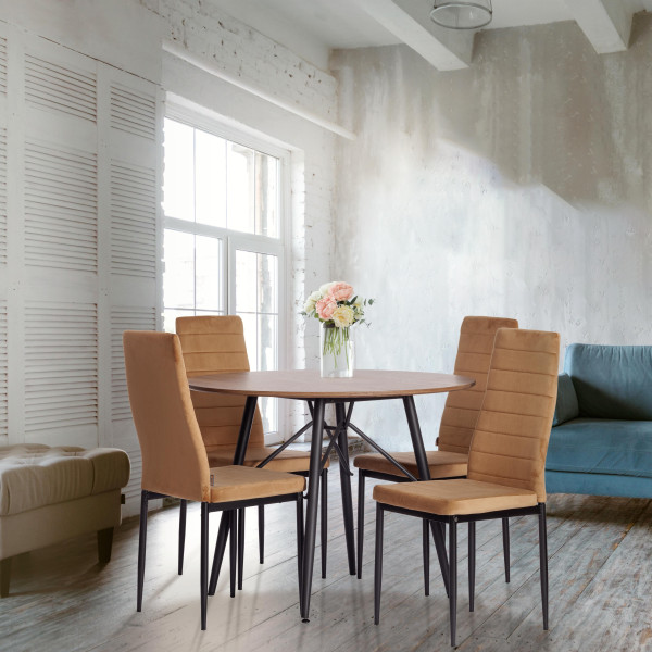 Стул Easy (mod. JSC02-1) металл, вельвет, 41 х 52 х 96 см, brown (коричневый) HLR12 / черный фото № 10