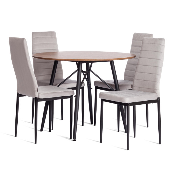 Стул Easy (mod. JSC02-1) металл, вельвет, 41 х 52 х 96 см, Light grey (светло-серый) HLR14 / черный фото № 9