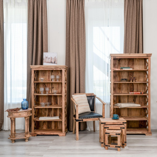 Шкафы для книг ( набор 3 шт.) Бомбей - 0761A палисандр, 116х57х30/145х73х36/175х89х44см, Natural tinted (натуральный тонированный) фото № 24