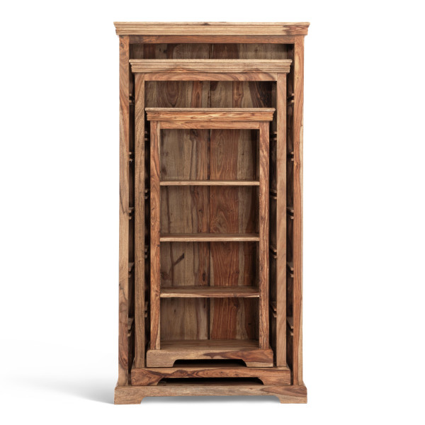 Шкафы для книг ( набор 3 шт.) Бомбей - 0761A палисандр, 116х57х30/145х73х36/175х89х44см, Natural tinted (натуральный тонированный) фото № 2