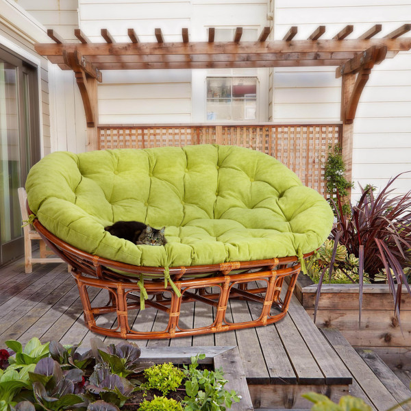 Диван MAMASAN/МАМАСАН 23/02 W /с подушкой/ подушка 182х119 см, 169х102х80 см, Cognac (коньяк), флок, олива, 23 фото № 16