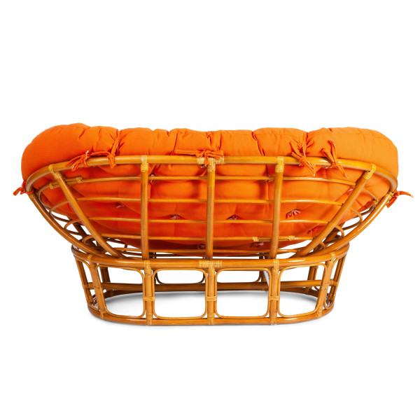 Диван MAMASAN/МАМАСАН 23/02 W /с подушкой/ подушка 182х119 см, 169х102х80 см, Pecan (орех), ткань, оранжевый, С 23 фото № 4