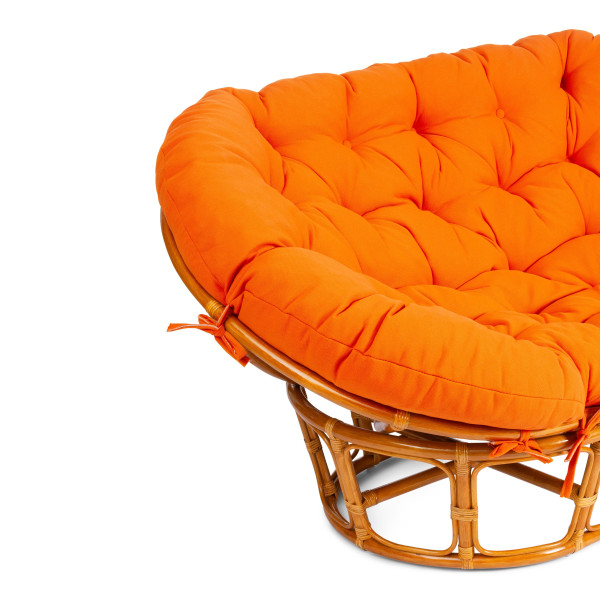 Диван MAMASAN/МАМАСАН 23/02 W /с подушкой/ подушка 182х119 см, 169х102х80 см, Pecan (орех), ткань, оранжевый, С 23 фото № 6