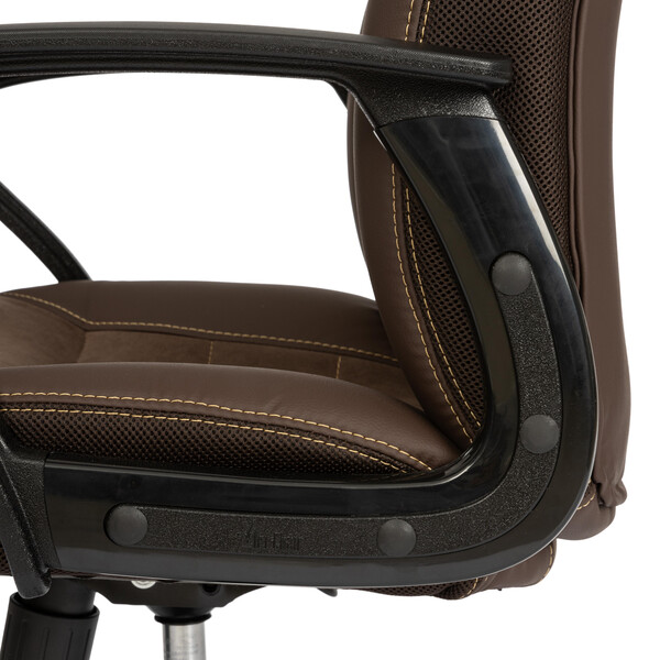 Кресло INTER (24) кож/зам/флок/ткань, коричневый, 36-36/6/TW-24 фото № 8