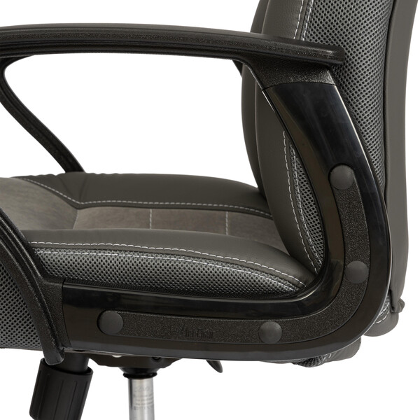 Кресло INTER (24) кож/зам/флок/ткань, серый/металлик, C-36/29/TW-12 фото № 8