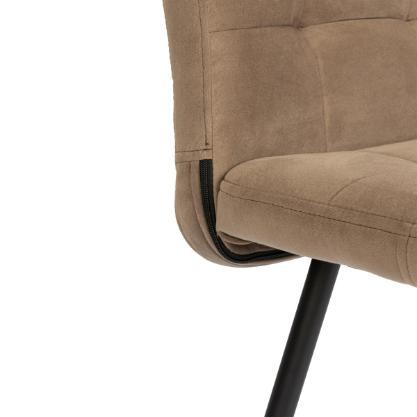 Стул обеденый Medeo разборный, велюр, 47х56х89, бежевый/черный, (Porsche 5) фото № 8