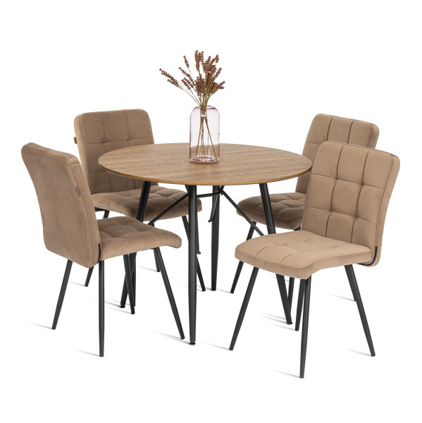 Стул обеденый Medeo разборный, велюр, 47х56х89, бежевый/черный, (Porsche 5) фото № 9