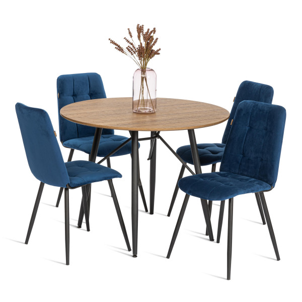 Стул обеденый Asti разборный, велюр, 47х54х86, Blue (синий) фото № 9