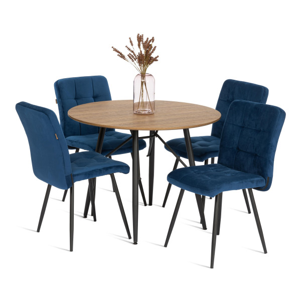 Стул обеденый Medeo разборный, велюр, 47х56х89, Blue (синий) фото № 9